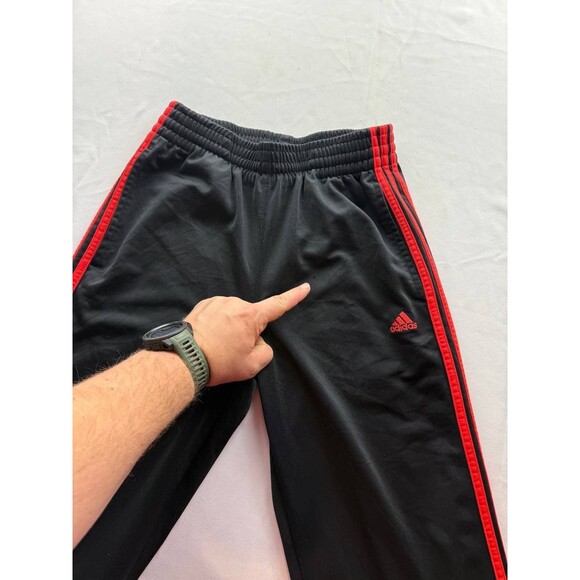 Vintage Y2k Adidas Sweatpants Mens Small Black Red Striped Athleisure Outdoor - Picture 3 of 5